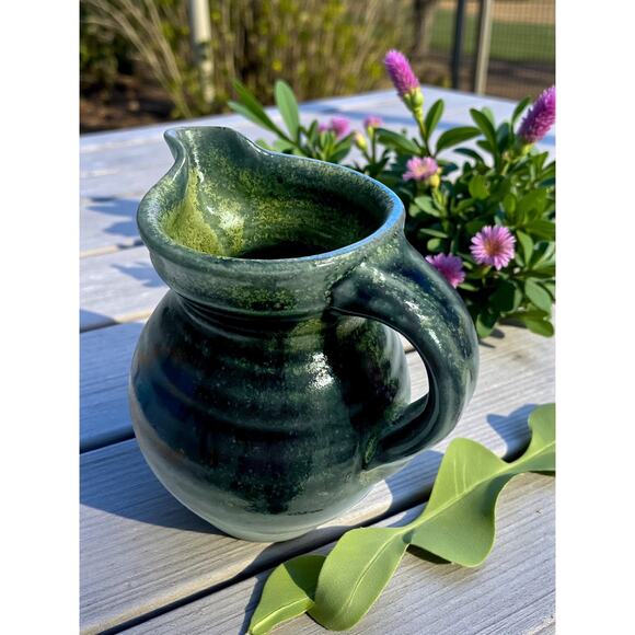 Brad Tucker Pottery Blue Glazed Pitcher-Handmade Studio Stoneware-Seagrove-NC - Picture 2 of 7